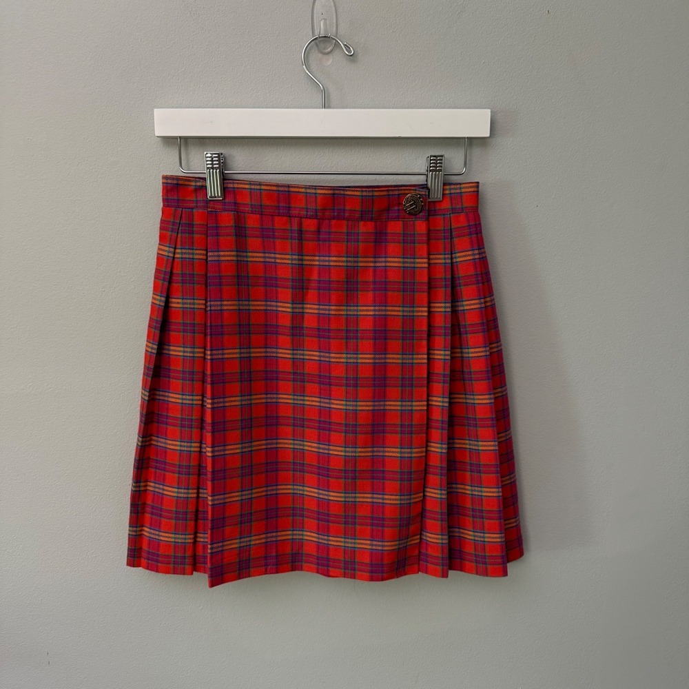 Vintage 90s Juniors 9 Plaid Pleated Mini Skirt Star CCC Schoolgirl Academia Nerd